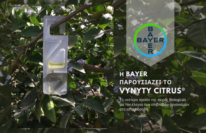 Η Bayer παρουσιάζει το Vynyty Citrus®, το νεότερο προϊόν της σειράς Biologicals για τον έλεγχο των επιβλαβών οργανισμών στα εσπεριδοειδή